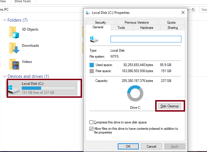 disk clean up