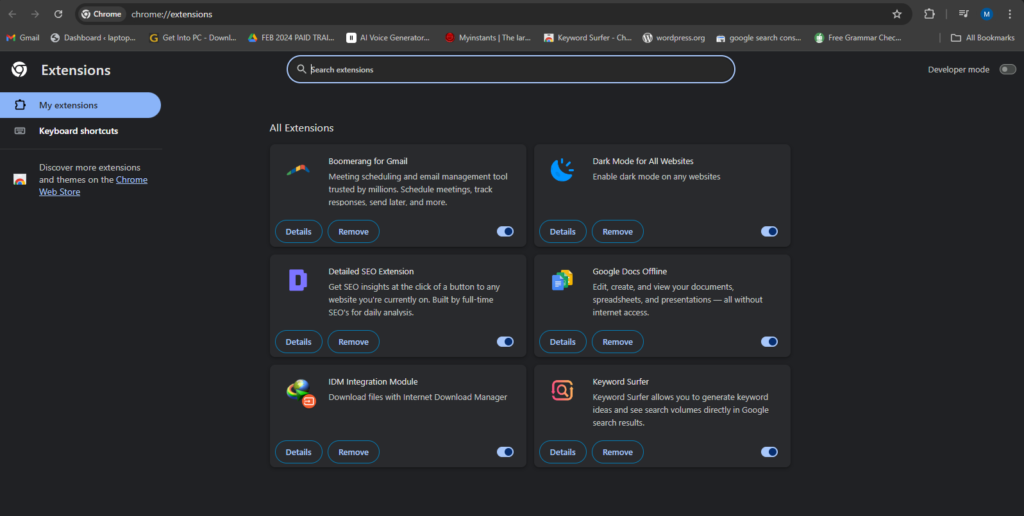 google extention